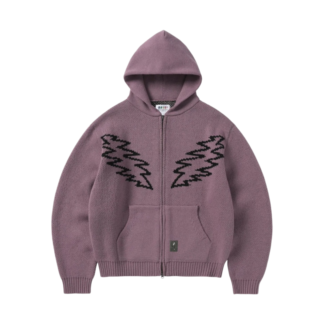 디스이즈네버댓 x 그레이트풀 데드 댄싱 베어 니트 집 후드 플럼(thisisneverthat x Grateful Dead Dancing Bear Knit Zip Hoodie Plum)