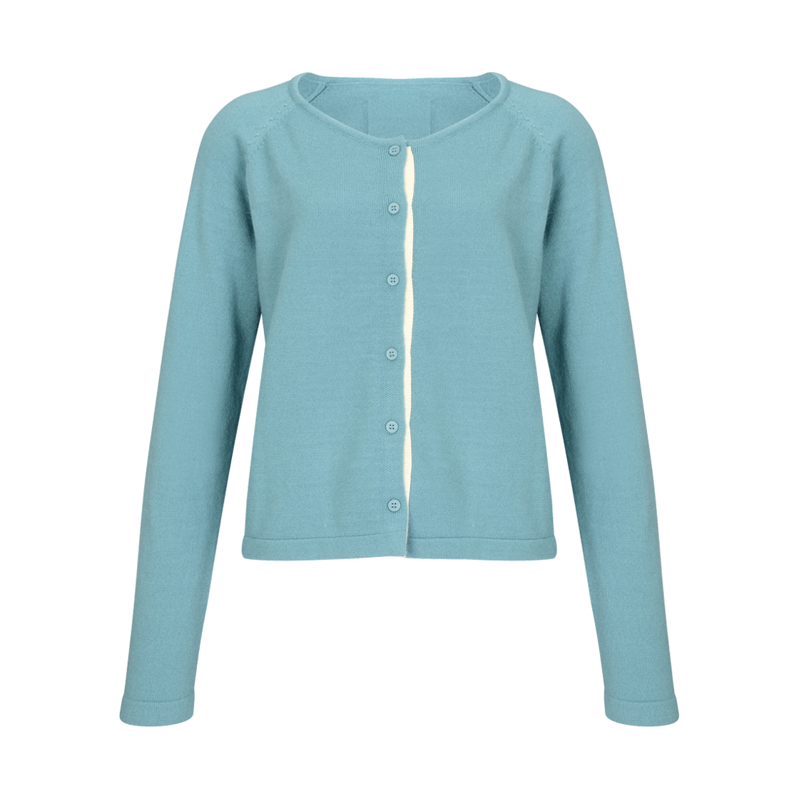 lr24fw06 Leterie Placket Raglan Knit Cardigan Blue