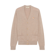 Maison Kitsune Fox Head Patch Classic Cardigan Beige Melange