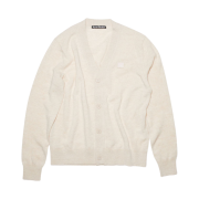 Acne Studios Keve Face V-Neck Cardigan Oatmeal Melange