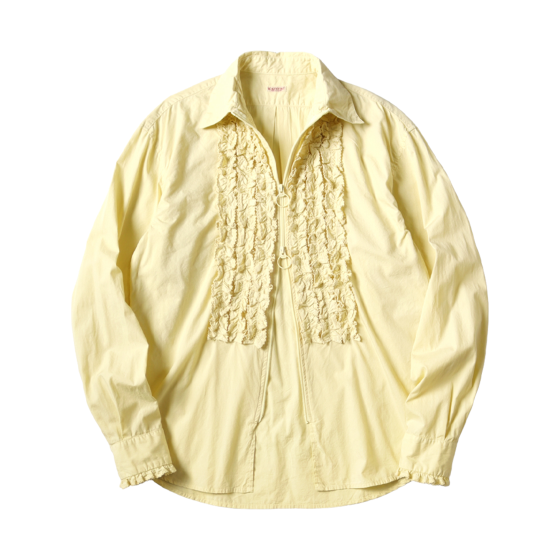 K2503LS045 Kapital Broad Zipper Frill Shirt Light Yellow
