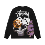 Stussy Strike Pigment Dyed LS T-Shirt Black