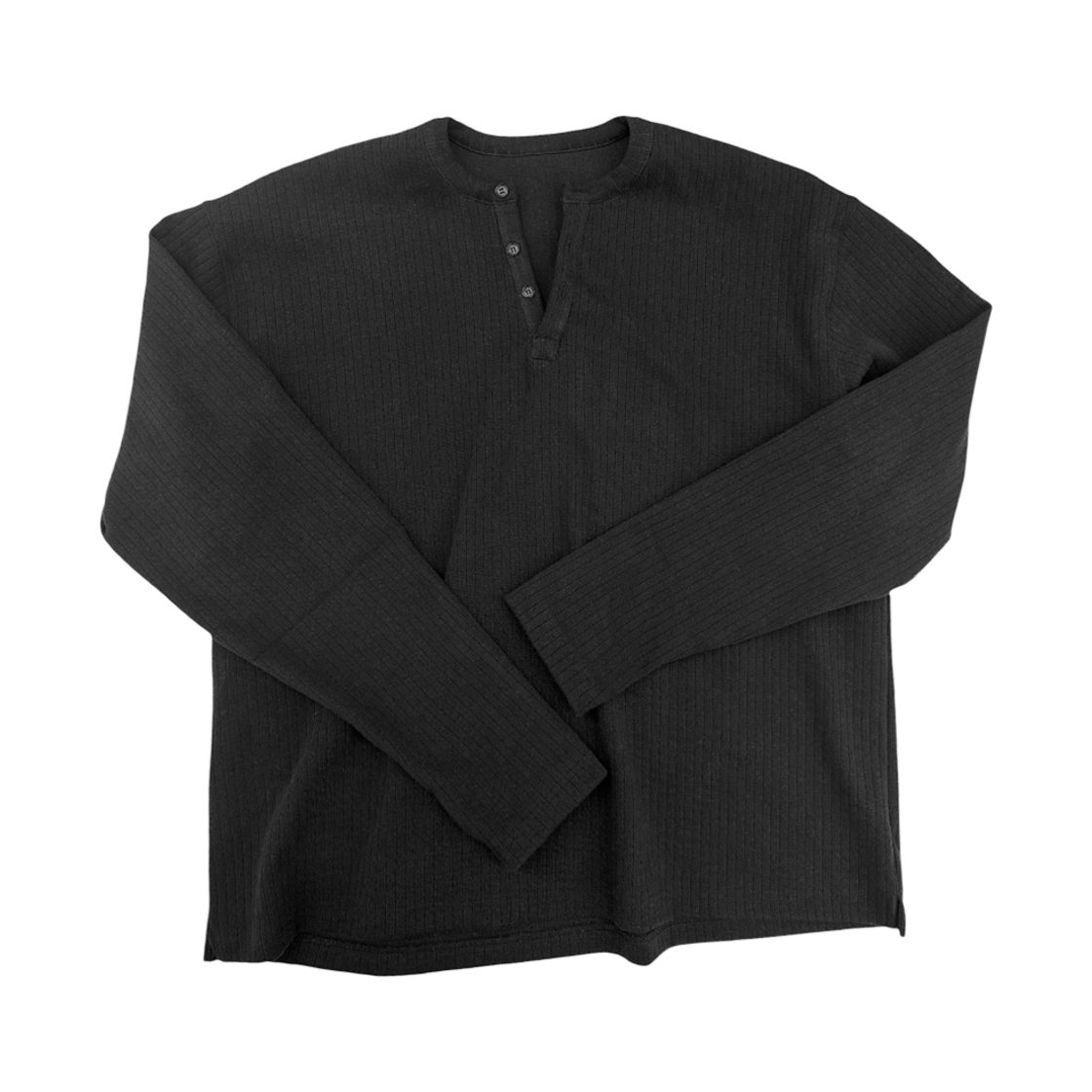 nnd.k.016 Nonnod Finger Hole Henry Neck T-Shirt Black