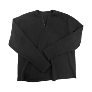 Nonnod Finger Hole Henry Neck T-Shirt Black