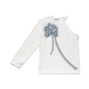WET TAG Flower Unbalance Top White