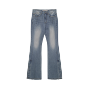 (W) Matin Kim Side Snap Boots Cut Denim Pants Blue