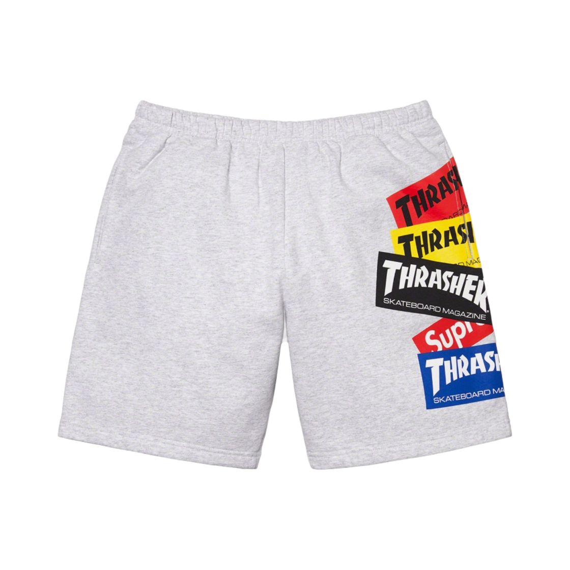 슈프림 x 트레셔 멀티 로고 스웨트쇼츠 애쉬 그레이 - 21FW(Supreme x Thrasher Multi Logo Sweatshorts Ash Grey - 21FW) - 1