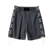 Kapital 14 oz. Black Denim Easy Ranch GO Shorts Black