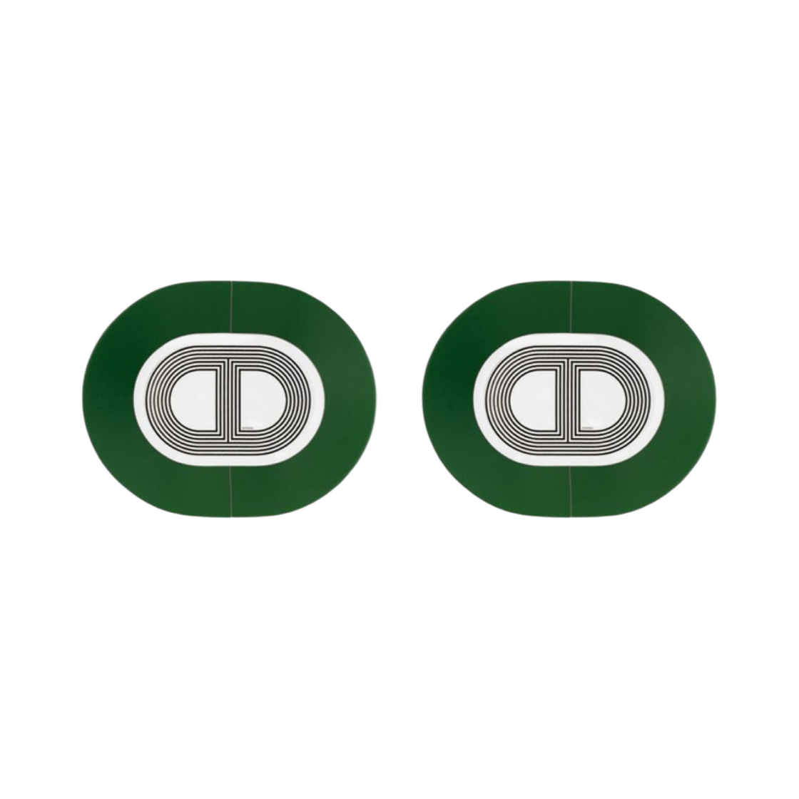 에르메스 랠리 24 스몰 오발 플레이트 그린 (2개입)(Hermes Rallye 24 Small Oval Plate Green (2 Plates)) - 1