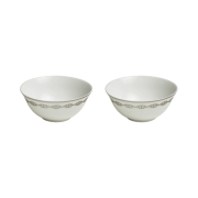 Hermes Chaine D'Ancre Rice Bowl Platinum (2 Plates)