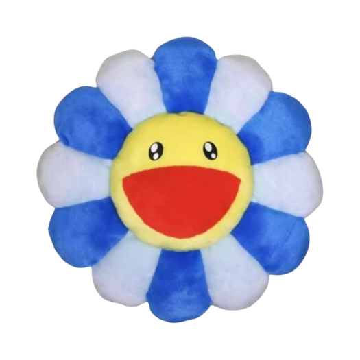 Kaikai Kiki Flower Cushion 60cm Turquoise Blue Yellow