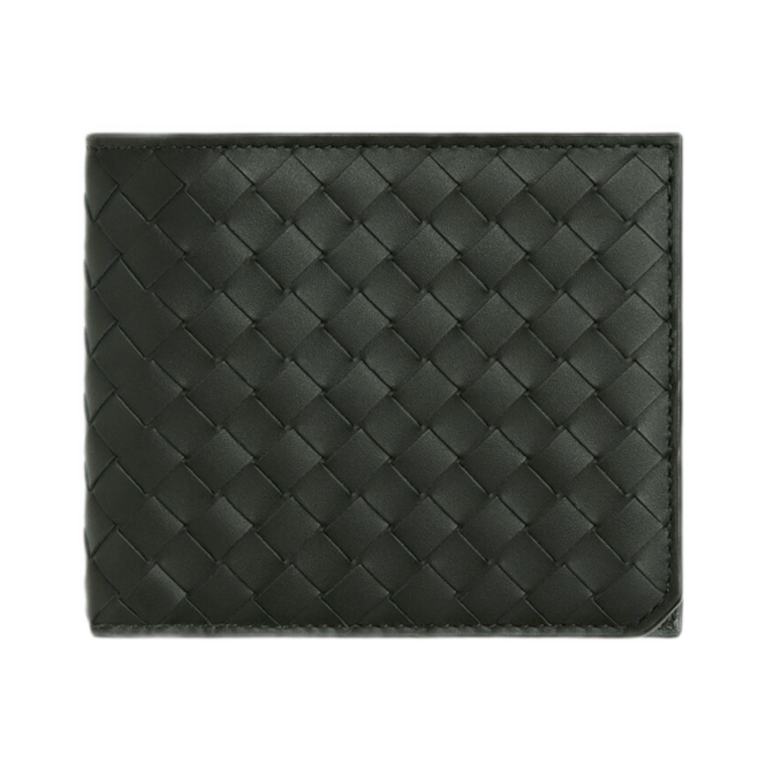 805654V4LQ23009 Bottega Veneta Intrecciato Piccolo Bi Fold Wallet with Coin Purse Dark Green