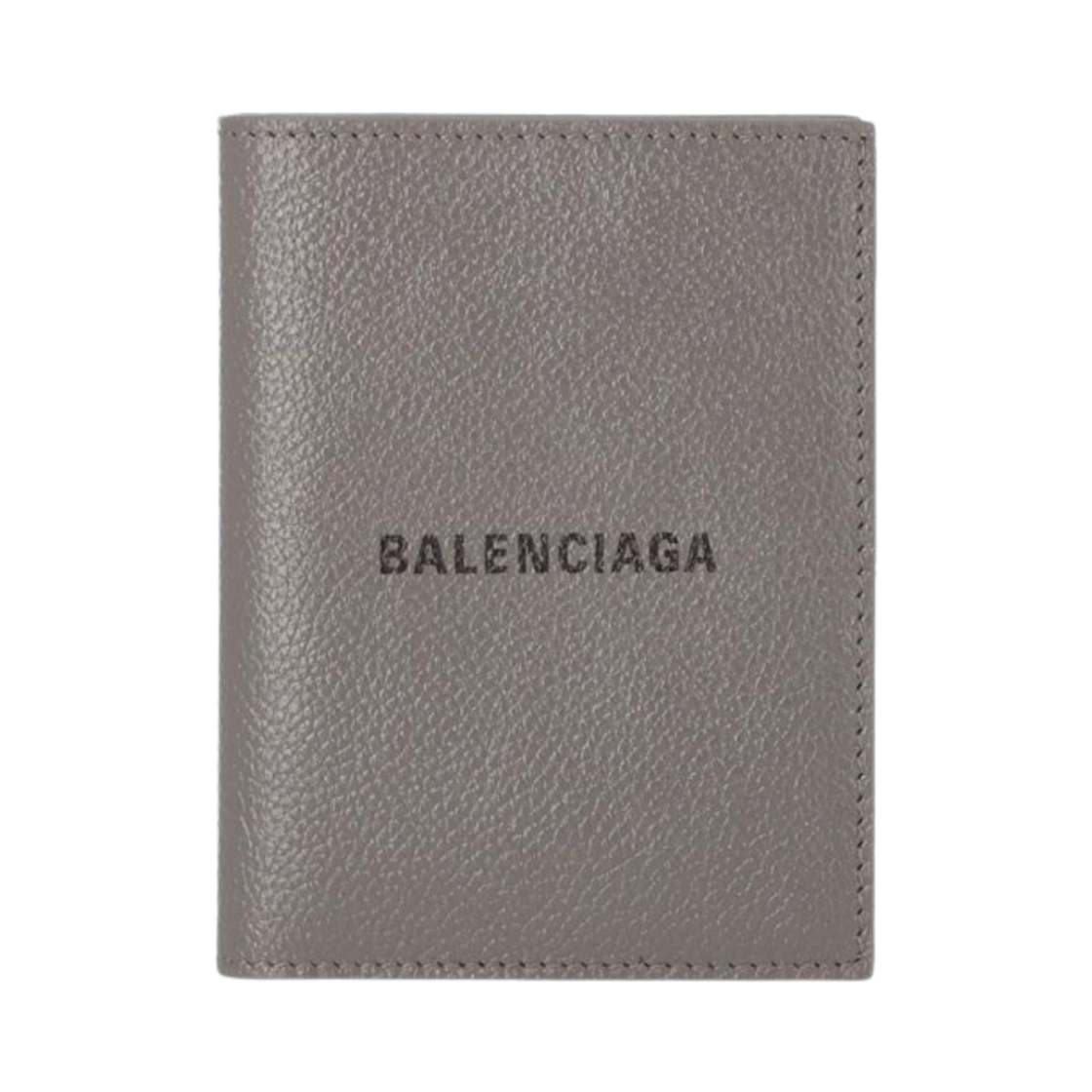 6815791IZI31260 Balenciaga Grained Calfskin Cash Vertical Bi-Fold Wallet Grey