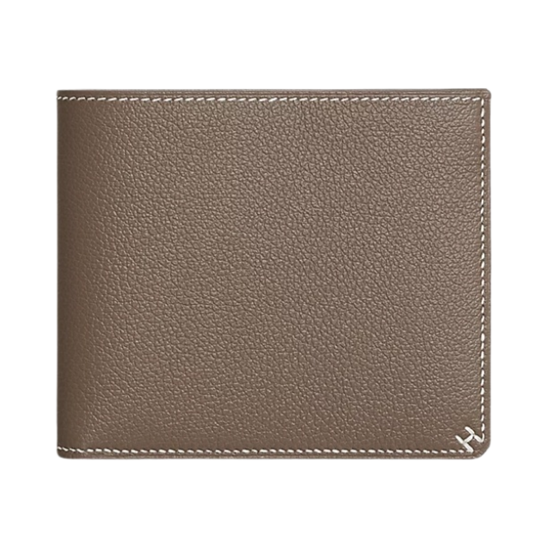 H084594CK18 Hermes H Sellier Compact Wallet Evercolor & Etoupe