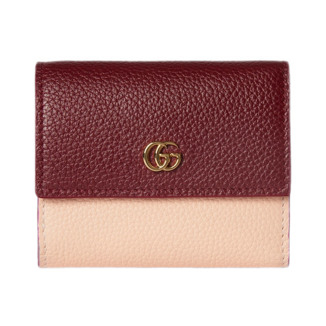 구찌 GG 마몽 바이컬러 미니 월렛 로쏘 앙코라 레드 핑크(Gucci GG Marmont Bi-Color Mini Wallet Rosso Ancora Red Pink) - 1