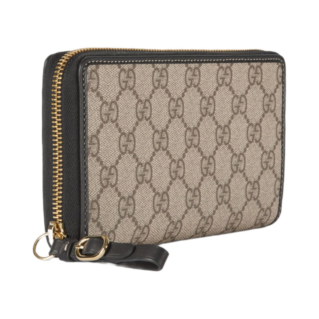 구찌 GG 엠블럼 집 어라운드 지갑 베이지 블랙(Gucci GG Emblem Zip Around Wallet Beige Black) - 2