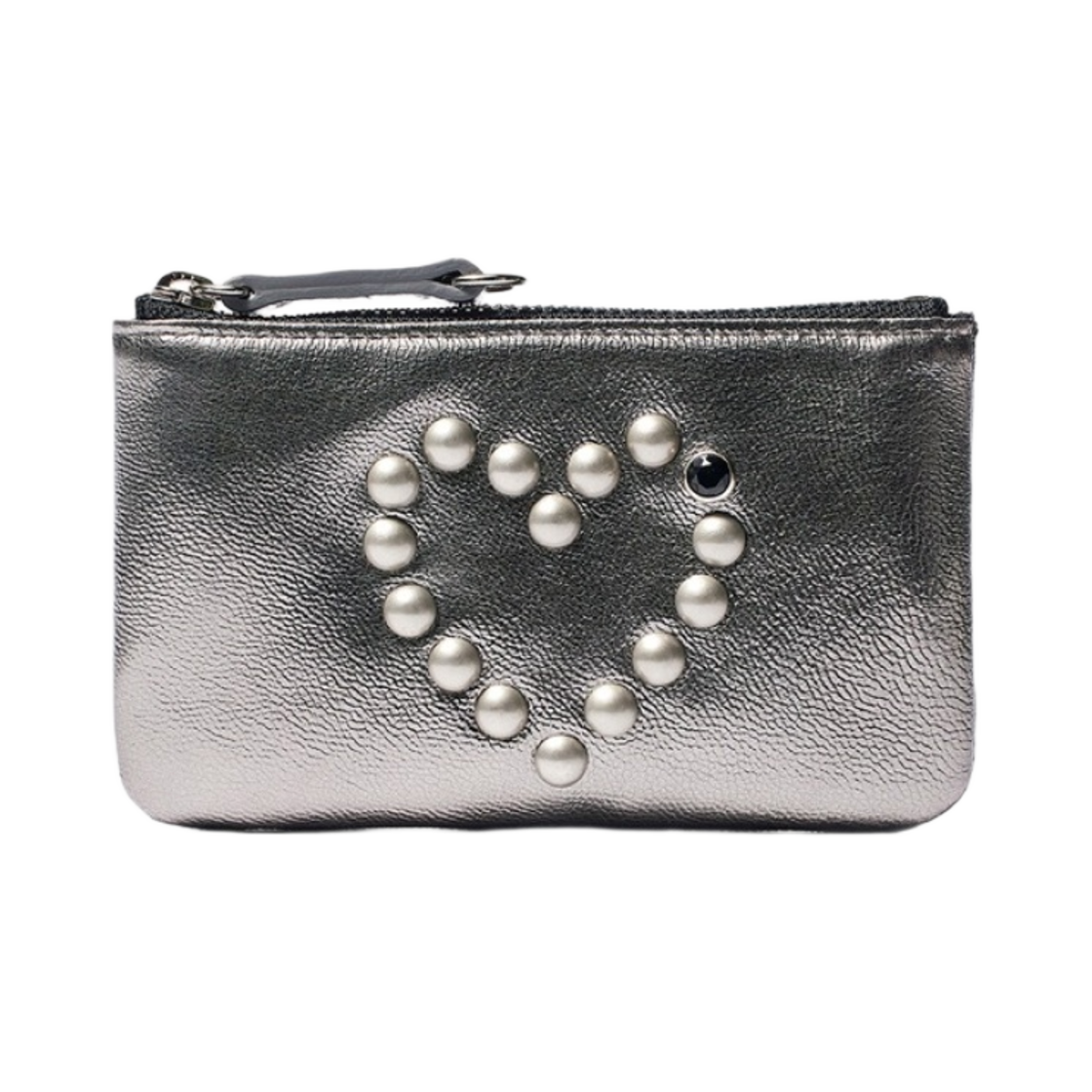 오픈 Yy 하트 스터드 체인 지갑 건메탈(Open Yy Heart Stud Chain Wallet Gunmetal)