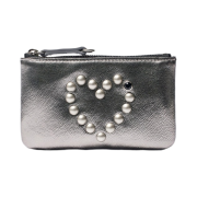 Open Yy Heart Stud Chain Wallet Gunmetal