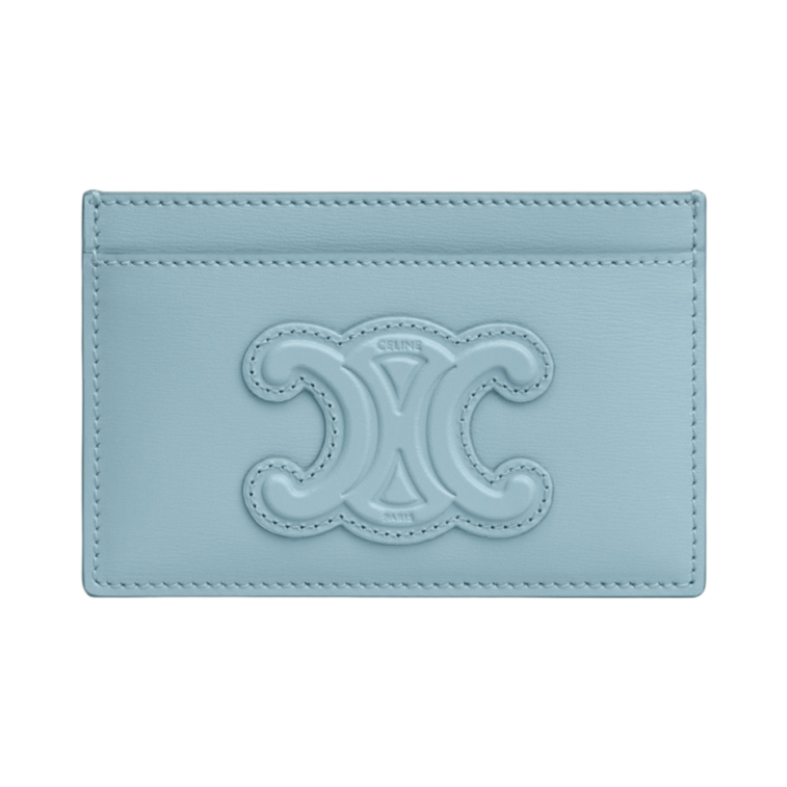 셀린느 카드 홀더 퀴르 트리옹프 샤이니 카프스킨 캘리포니아 블루(Celine Card Holder Cuir Triomphe in Shiny Calfskin California Blue) - 1