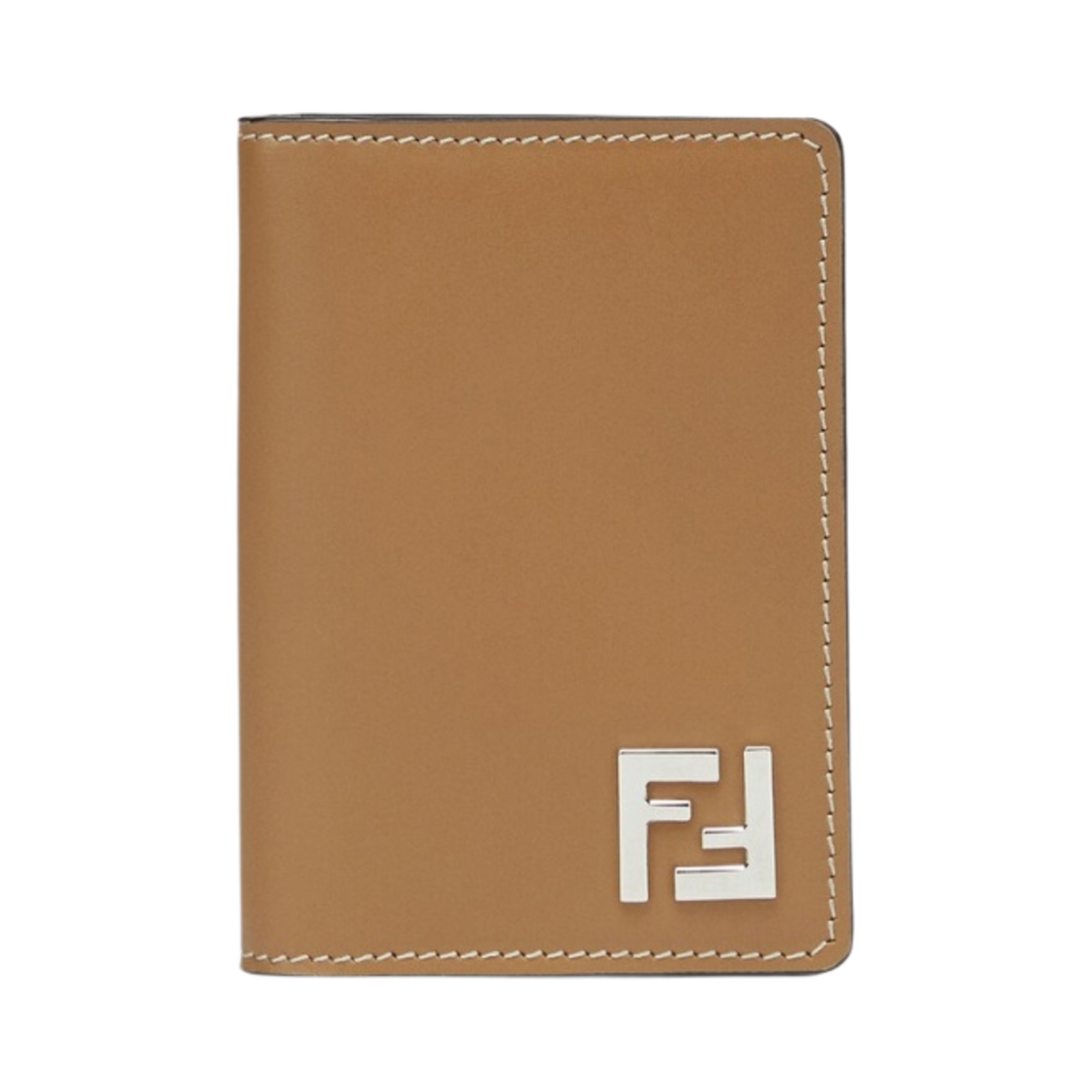 7M0349AFF2F1M6E Fendi FF Squared Card Holder Beige