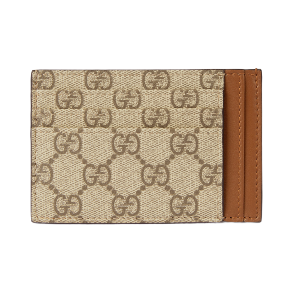 구찌 GG 엠블럼 카드 케이스 베이지 다크 브라운(Gucci GG Emblem Card Case Beige Dark Brown) - 1