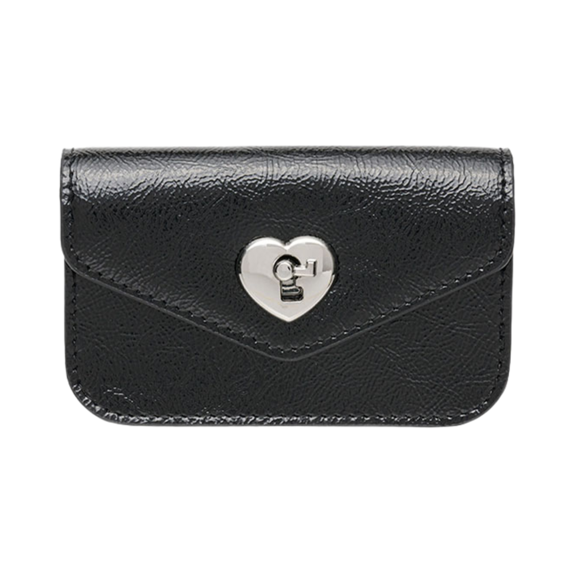 L08A6170401 Lemasque Heart Lock Compact Card Wallet Black