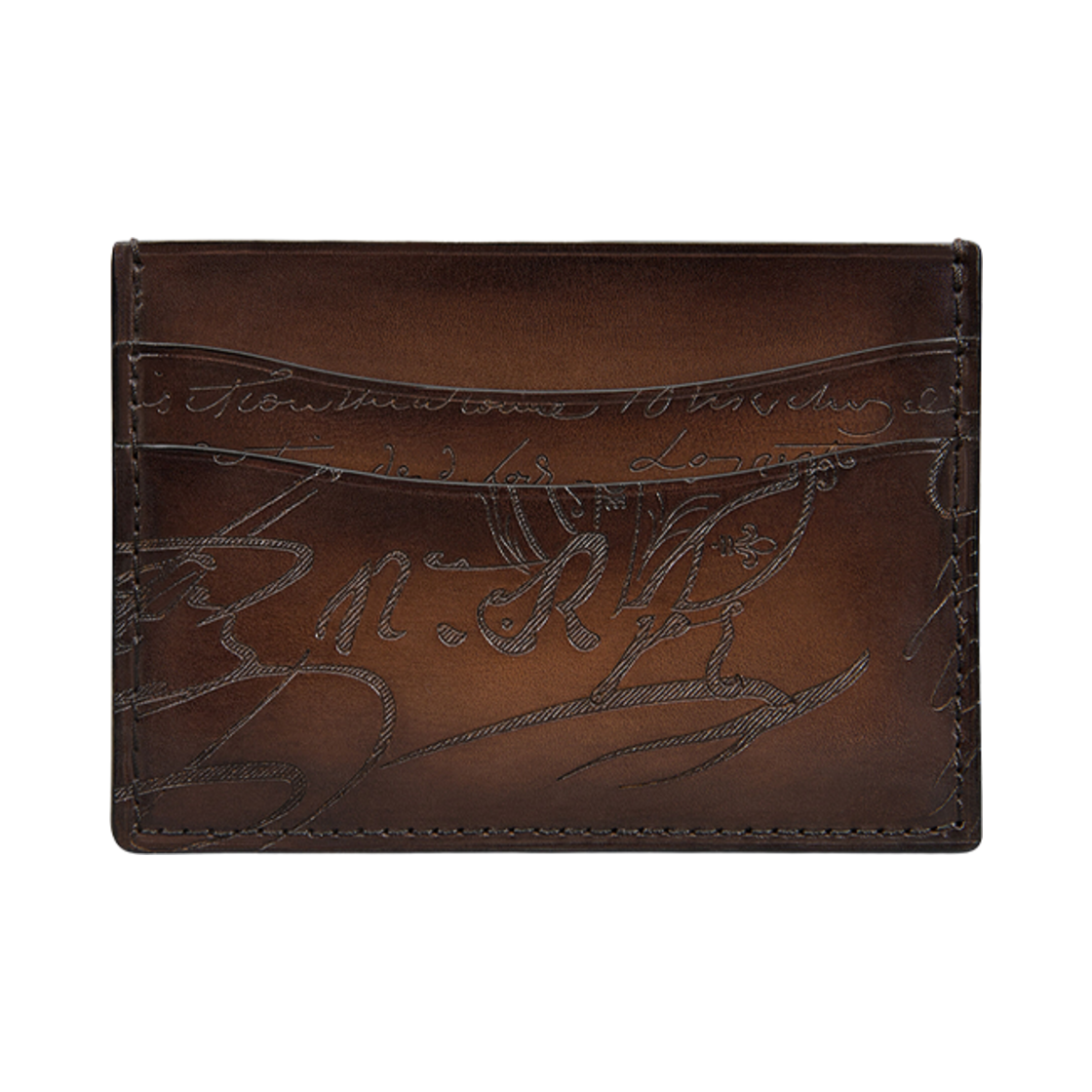 벨루티 뱀부 스크리토 레더 카드 홀더 카카오 인텐소(Berluti Bambou Scritto Leather Card Holder Cacao Intenso)