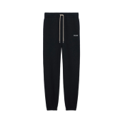 Celine Loose Track Pants with Celine Embroidery in Cotton Fleece Black White