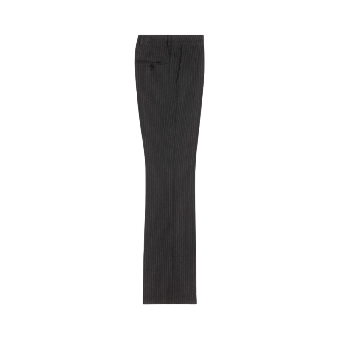 셀린느 스트라이프 플란넬 플레어드 크롭 팬츠 느와르 끄레(Celine Flared Cropped Pants in Striped Flannel Noir Craie) - 2