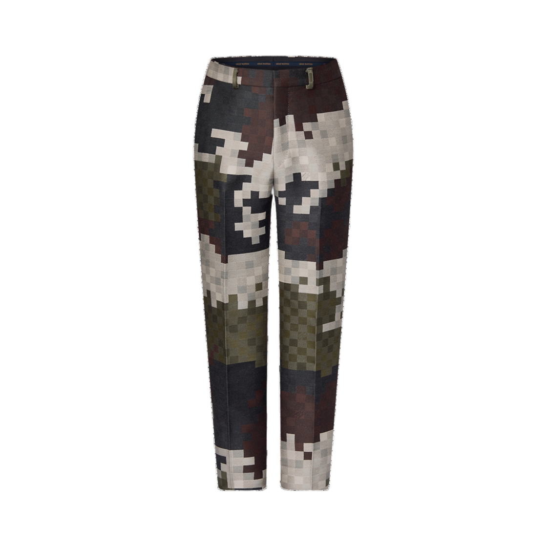 루이비통 테일러드 코튼 다미에 시가렛 팬츠 다모플라주 자카드