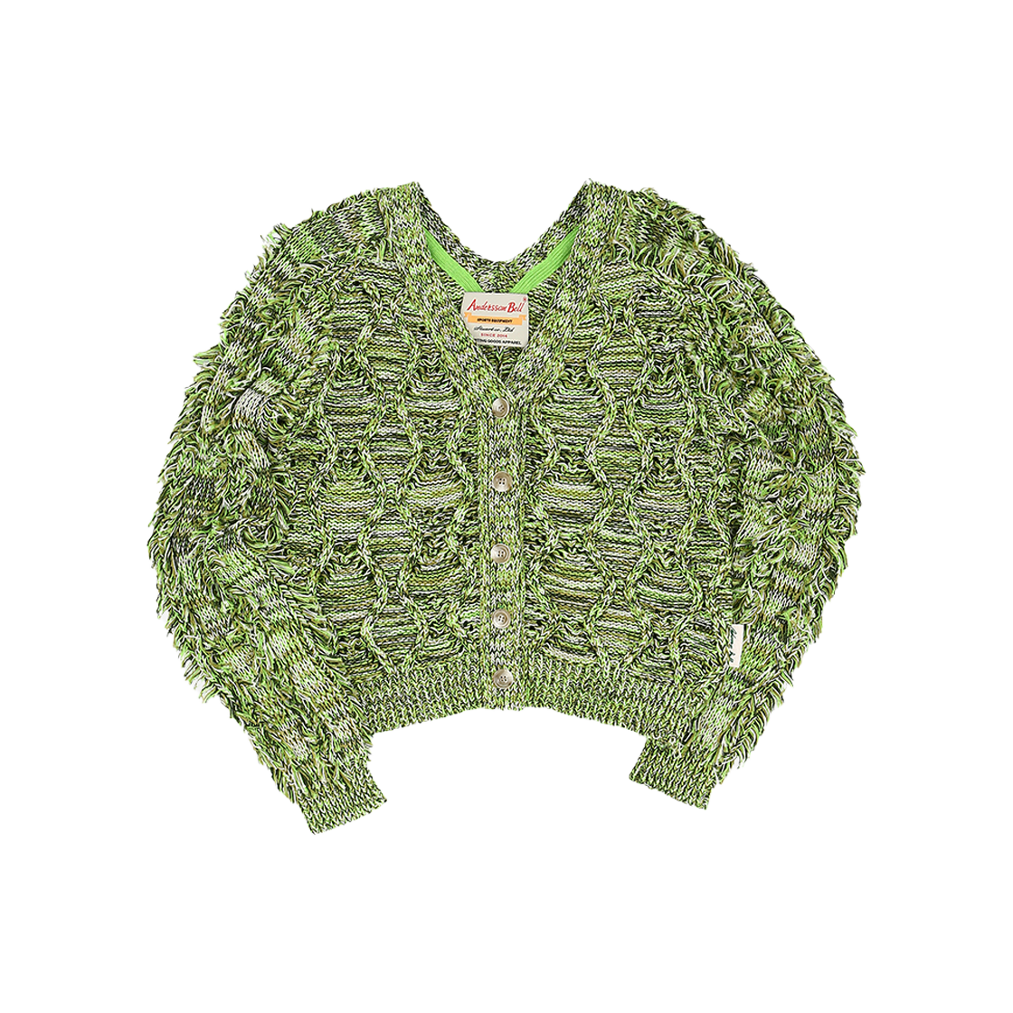 ADSB 앤더슨벨 우먼 프린지 투 웨이 쇼트 가디건 그린