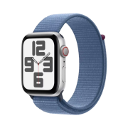 Apple Watch SE 2023 44mm Cellular Silver Aluminium Case with Sport Loop Winter Blue (Korean Ver.)