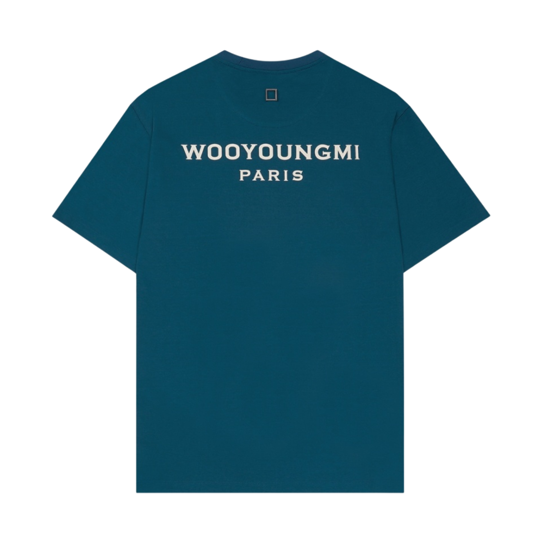 우영미 화이트 백로고 티셔츠 블루 - 22FW