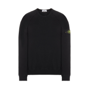 Stone Island 66360 Garment Dyed Malfile Fleece Crewneck Sweatshirt Black - 22SS