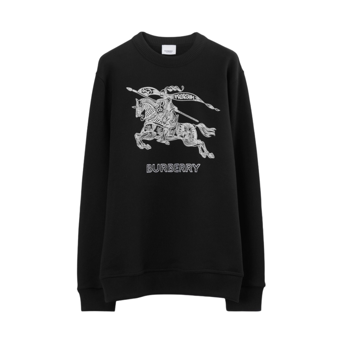 8072777 Burberry Embroidered EKD Cotton Sweatshirt Black