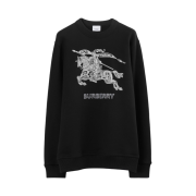 Burberry Embroidered EKD Cotton Sweatshirt Black