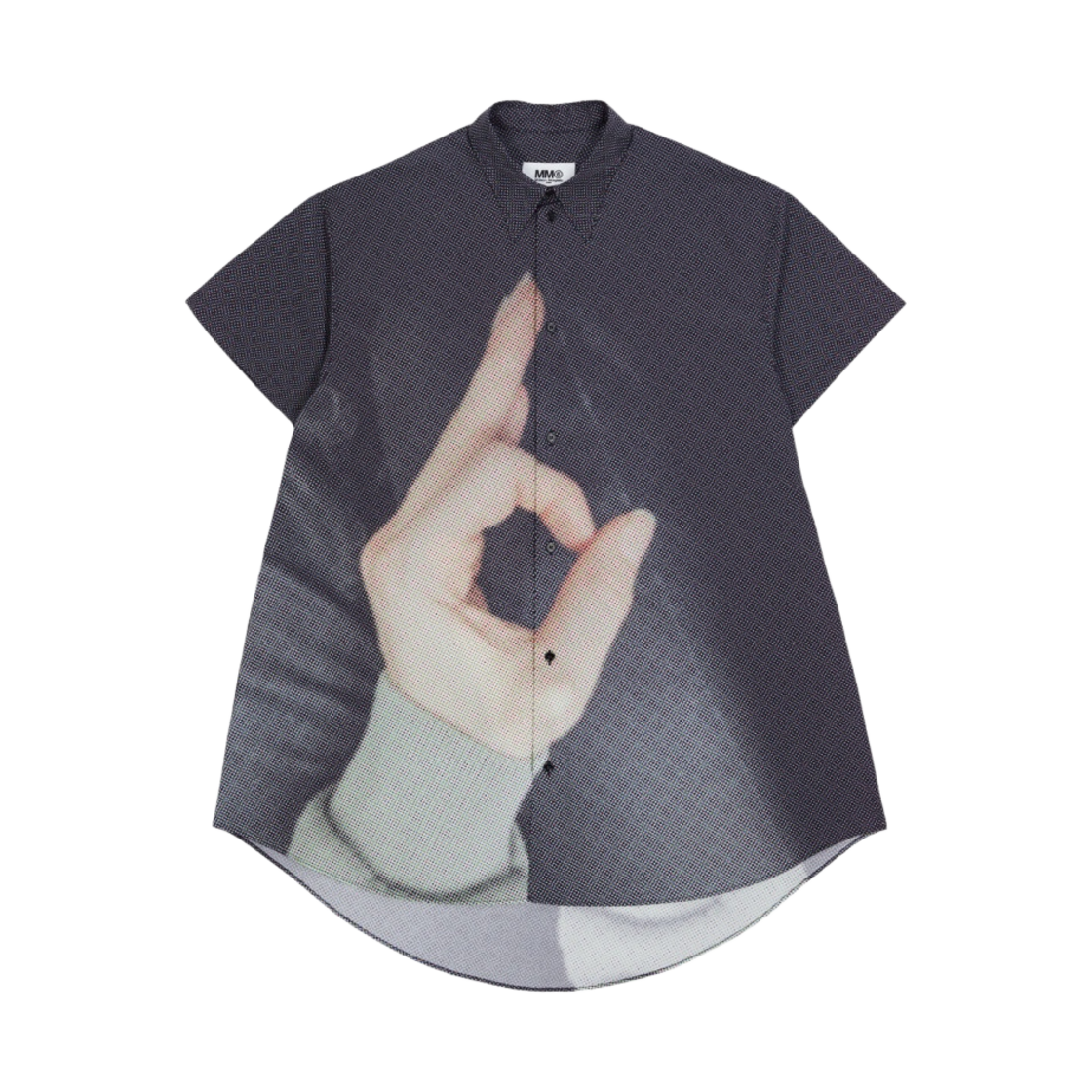 (W) MM6 메종 마르지엘라 핸드 사인 셔츠 드레스 블랙((W) MM6 Maison Margiela Hand Sign Shirt Dress Black) - 1