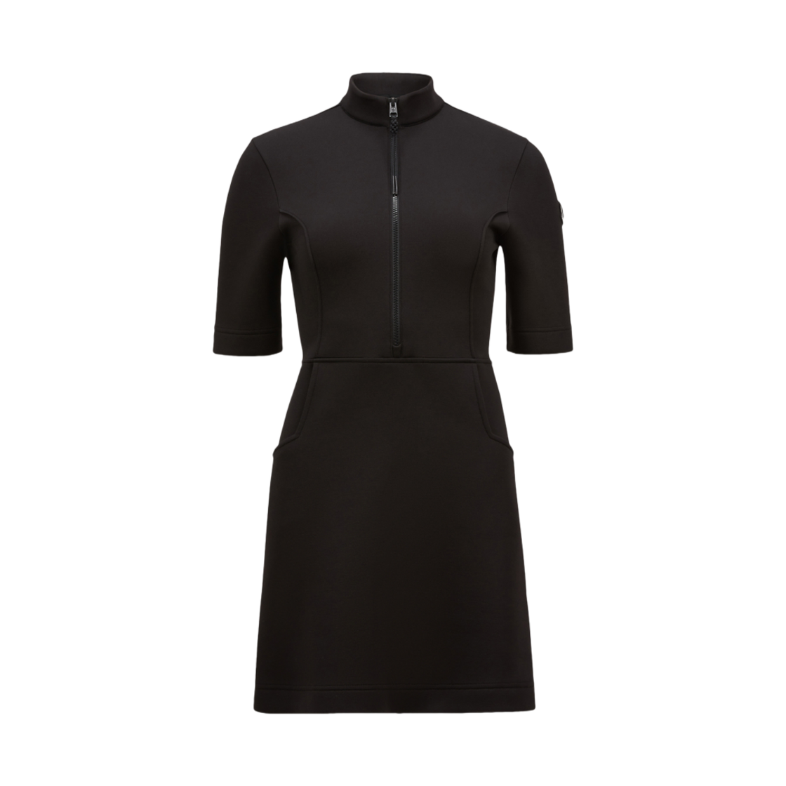 K1-093-8I00001-89AR3-999 (W) Moncler Year of the Snake Patch Neoprene Mini Dress Black - 25SS