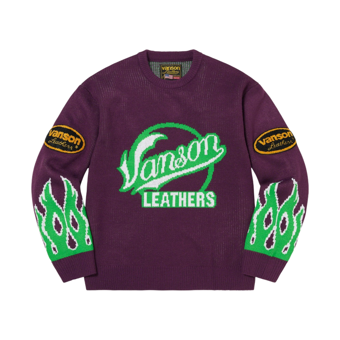 슈프림 x 밴슨 레더스 스웨터 퍼플 - 22SS(Supreme x Vanson Leathers Sweater Purple - 22SS)