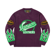 Supreme x Vanson Leathers Sweater Purple - 22SS