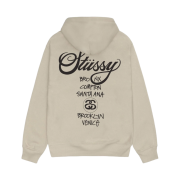 Stussy World Tour Hoodie Khaki 2023