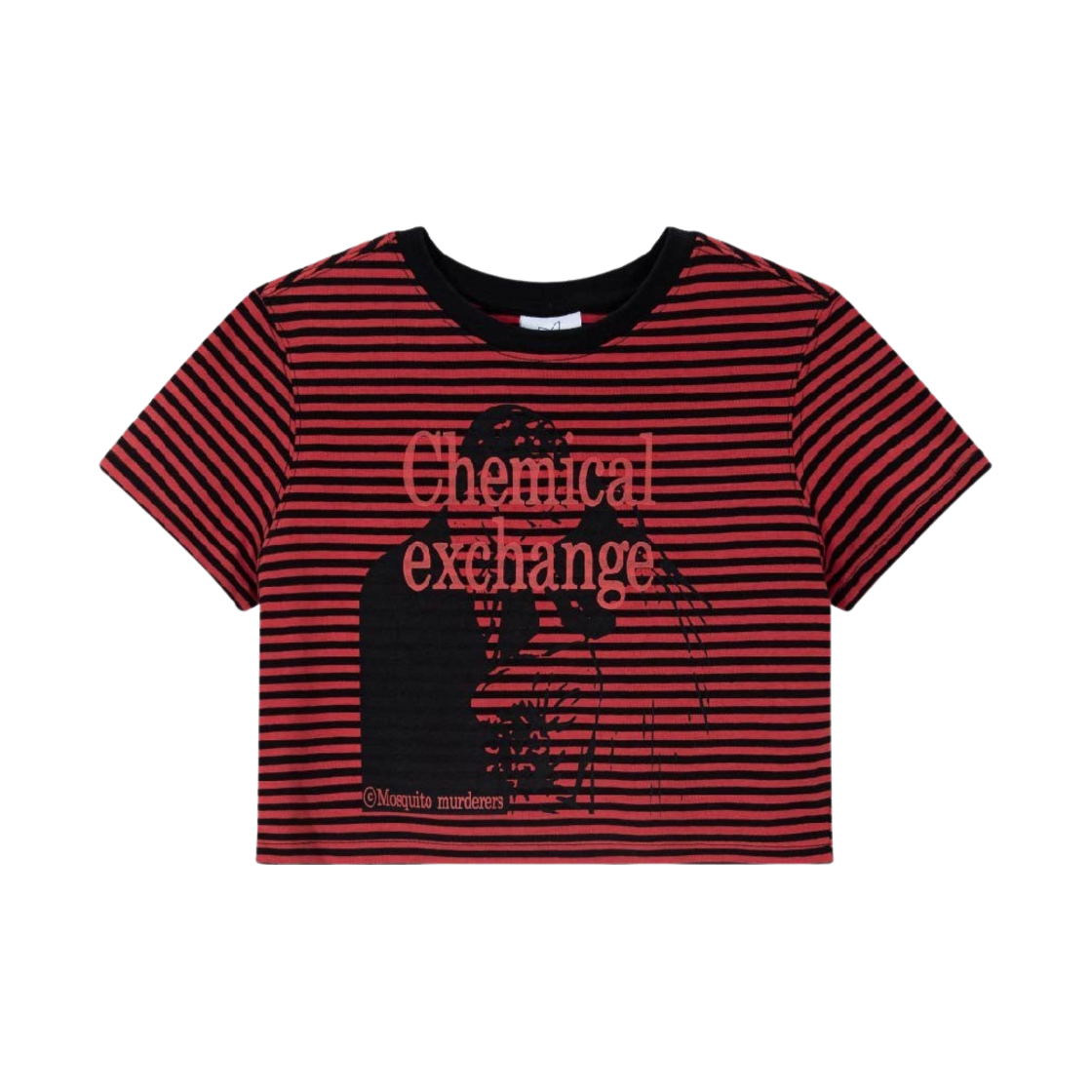 모스키토 머더러스 케미컬 익스체인지 크롭 탑 레드 블랙(Mosquito Murderers Chemical Exchange Crop Top Red Black)