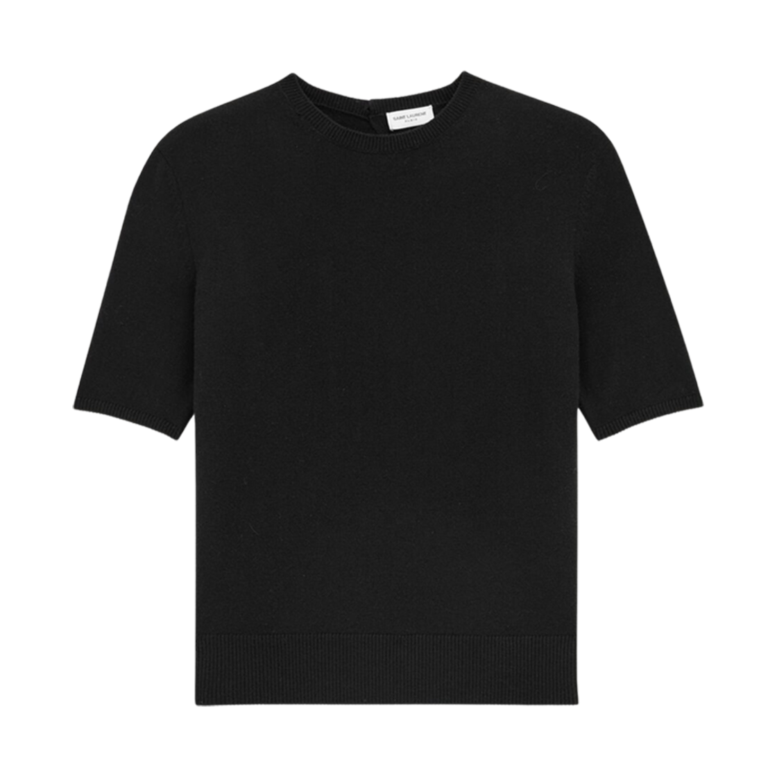 (W) 생로랑 티셔츠 스웨터 울 블랙((W) Saint Laurent T-Shirt Sweater In Wool Black)