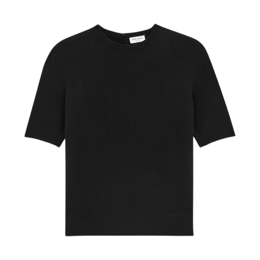 (W) Saint Laurent T-Shirt Sweater In Wool Black