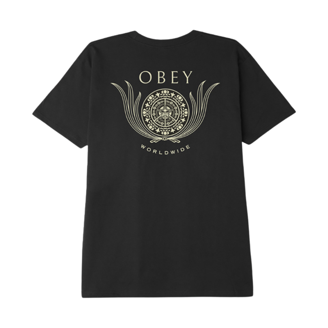 165262981 Obey Leaf Crest T-Shirt Black