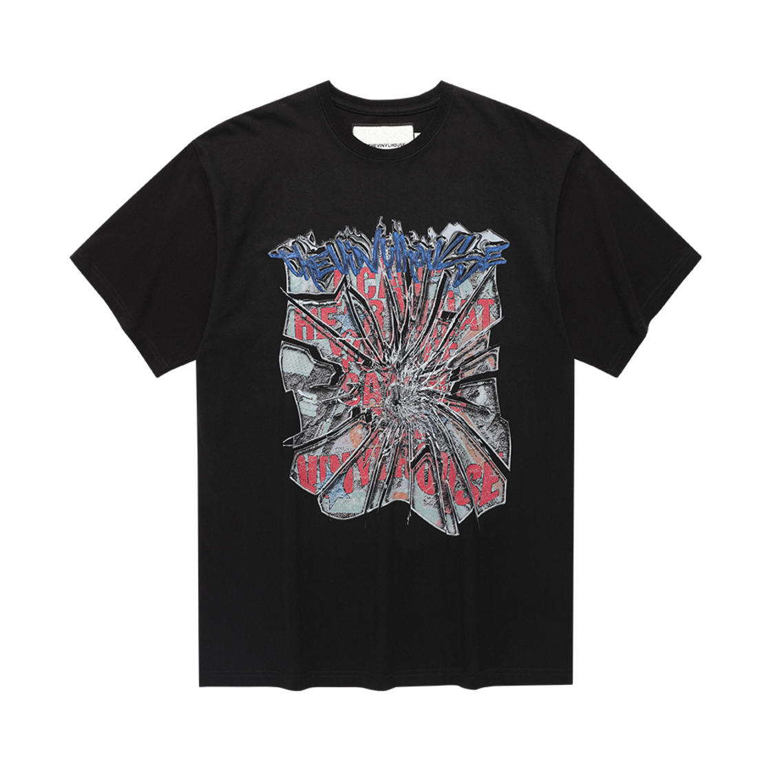 더바이닐하우스 브로큰 글라스 티셔츠 블랙