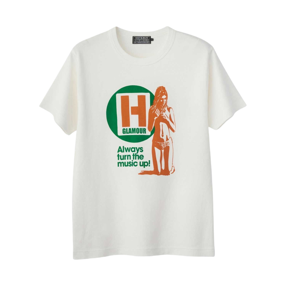 히스테릭 글래머 H 아워스 티셔츠 화이트(Hysteric Glamour H Hours T-Shirt White) - 1