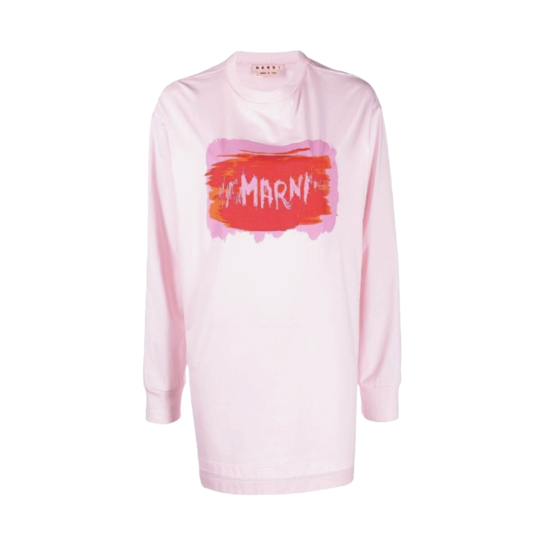 마르니 페인티드 로고 오가닉 코튼 저지 롱 슬리브 티셔츠 라이트 핑크(Marni Painted Logo Organic Cotton Long Sleeve T-Shirt Light Pink) - 1