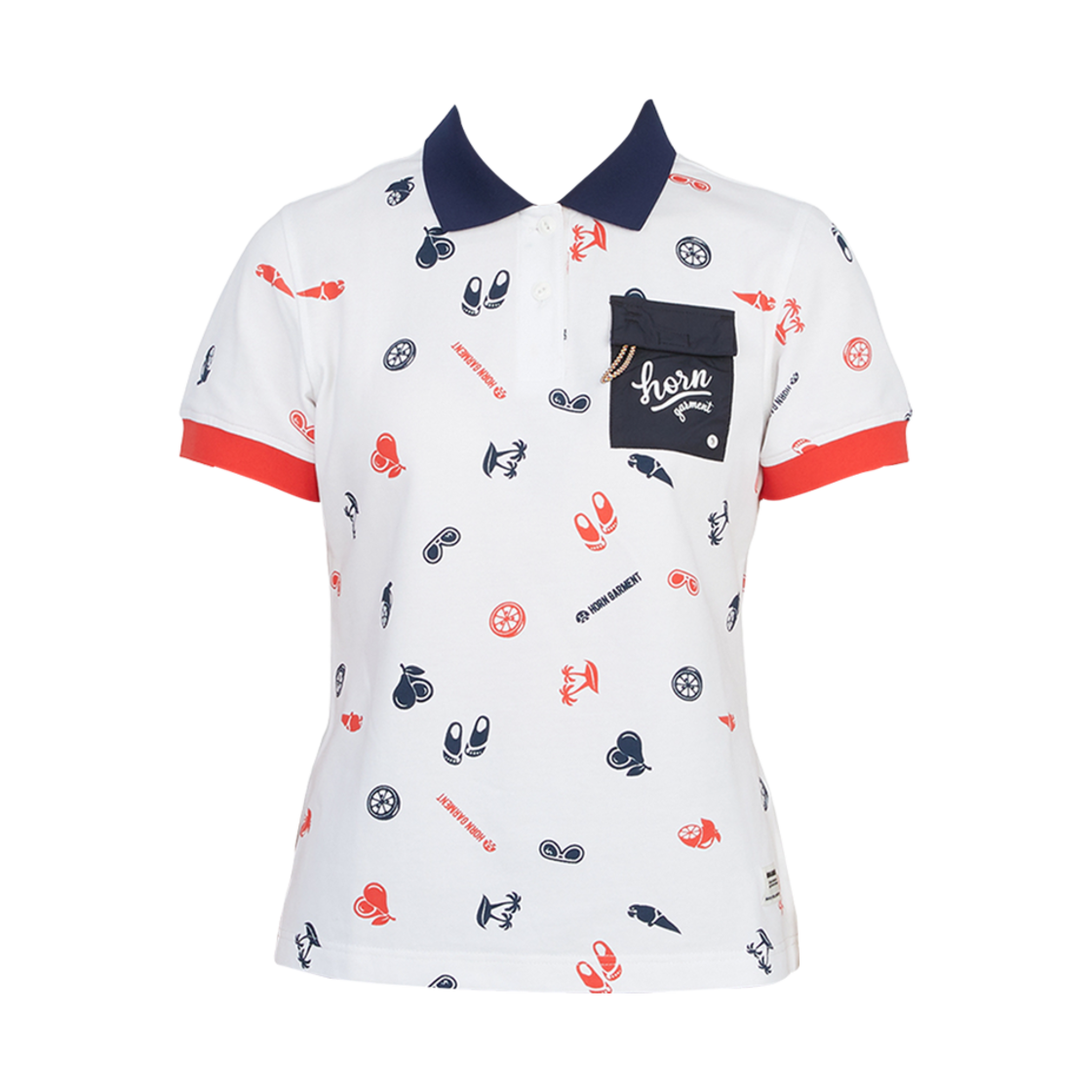 HCW-2A-AP03 (W) Horn Garment Golf Wear Polo T-Shirt White