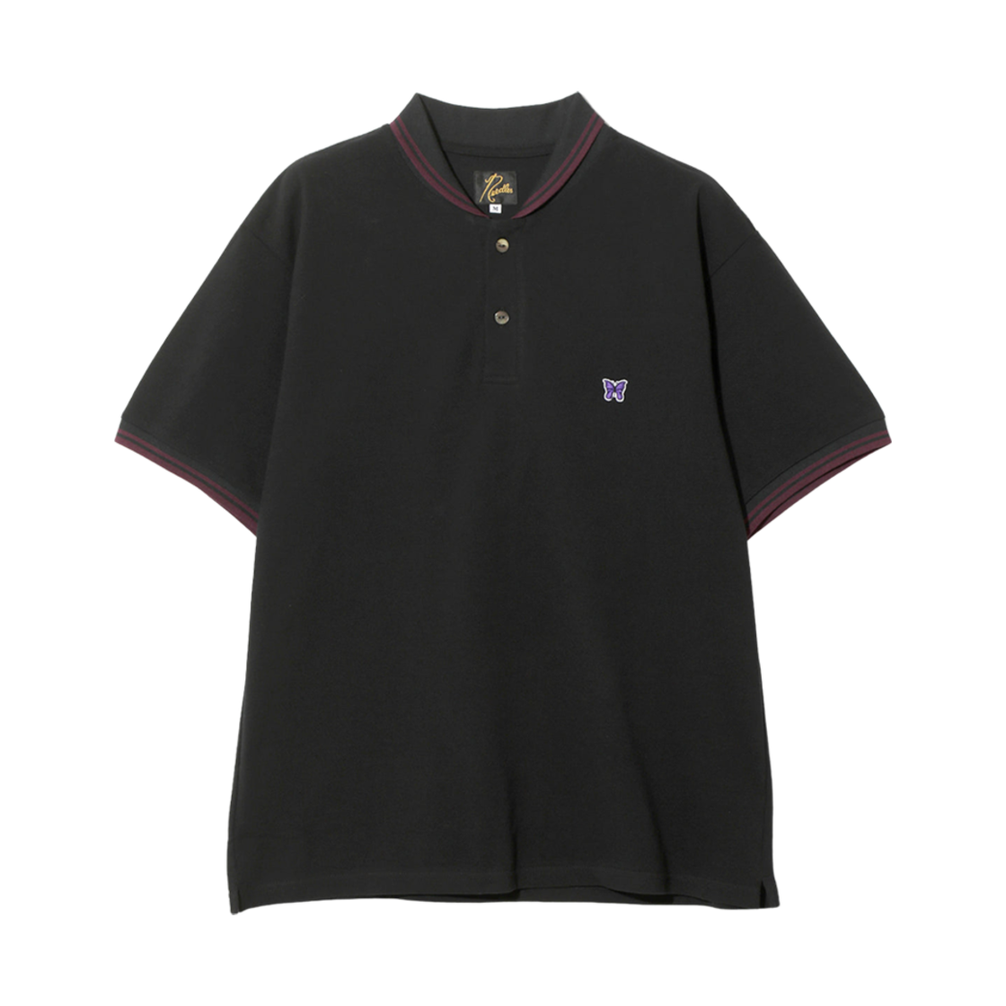 니들스 숄 칼라 코튼 피케 폴로 셔츠 블랙(Needles Shawl Collar Cotton Pique Polo Shirt Black)